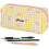 Pink checkered pencil case with bow 1 pack 1