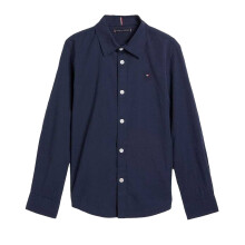 (8 Years, Navy) Tommy Hilfiger Boys Plain Regular Long-Sleeved Shirt