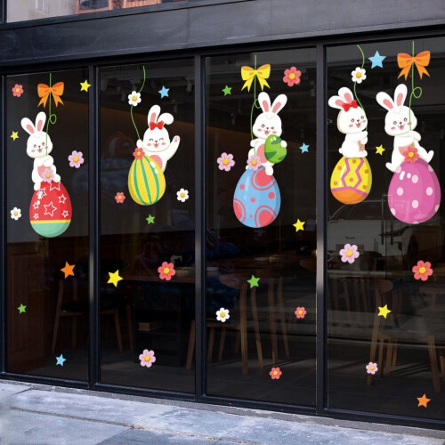 Easter window clings for kids, 9 sheets 1