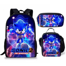 SONIC-reppu Sonic-reppu alakoulun reppu, 3-osainen anime-sarjakuvareppu, olkalaukku, kynälaukku, Style20, 3-osainen