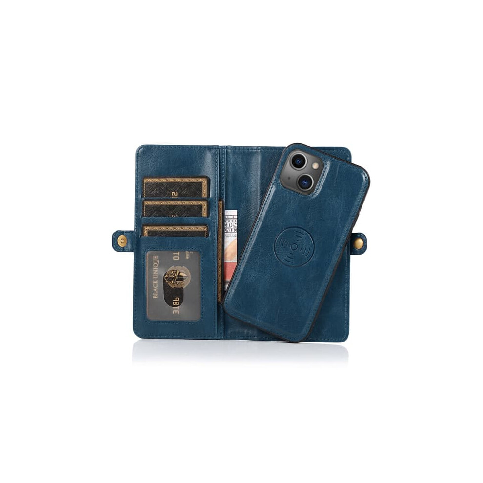 Iphone 15 Leather Wallet Case Navy Blue 900223935502