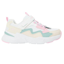 (3 UK, White/Pink) Skechers Childrens/Kids Bobs Trainers