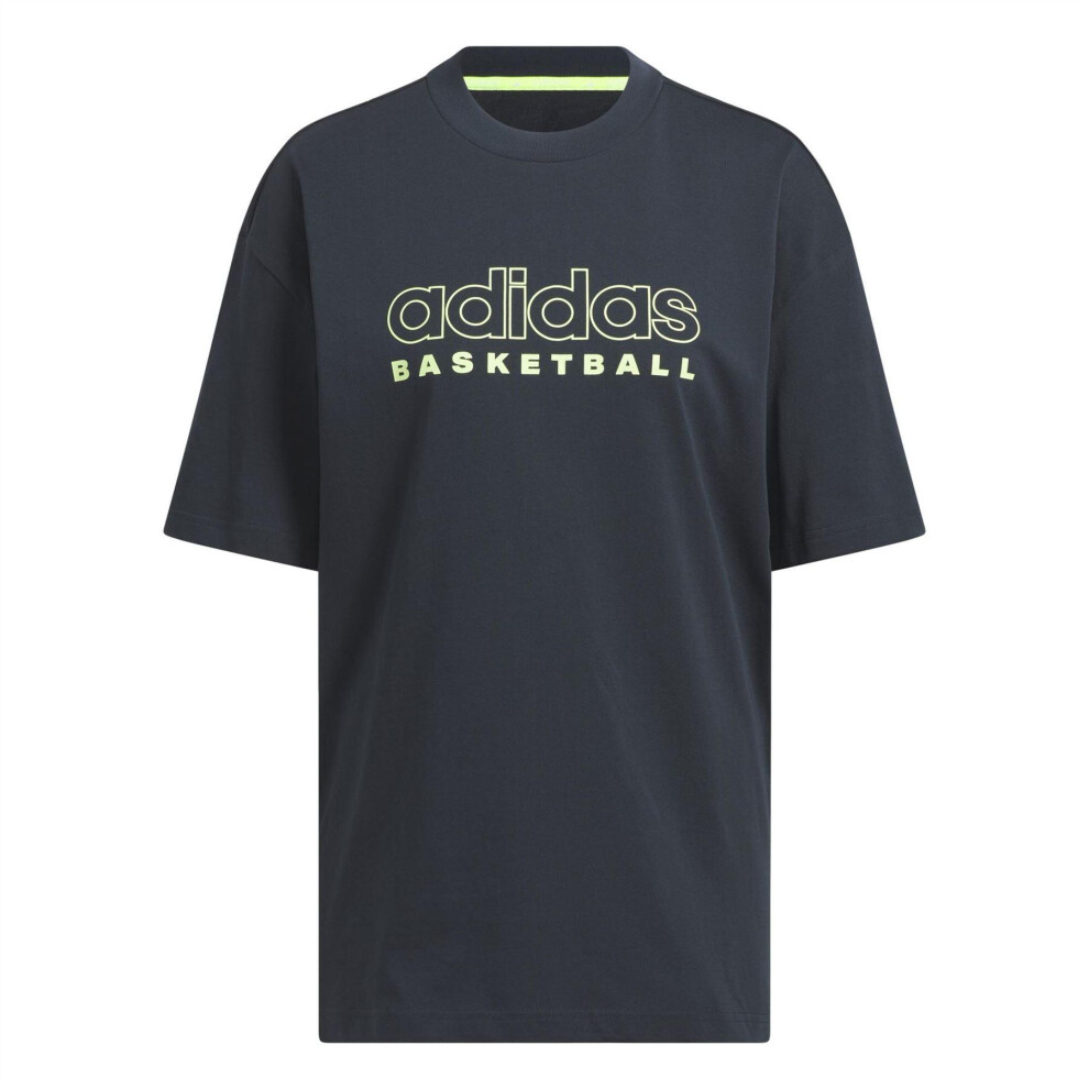 Adidas (14 Uk, Blue/Ink) Womens/Ladies Logo Basketball T-Shirt