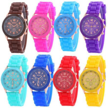 Unisex silicone sports quartz watch red