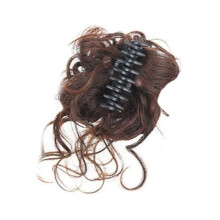 Curly Hair Clip Claw Design for Voluminous Bun Dark Brown