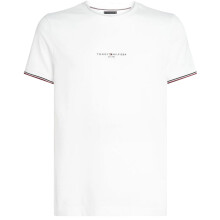 (M, White) Tommy Hilfiger Mens Logo Tipped Slim T-Shirt