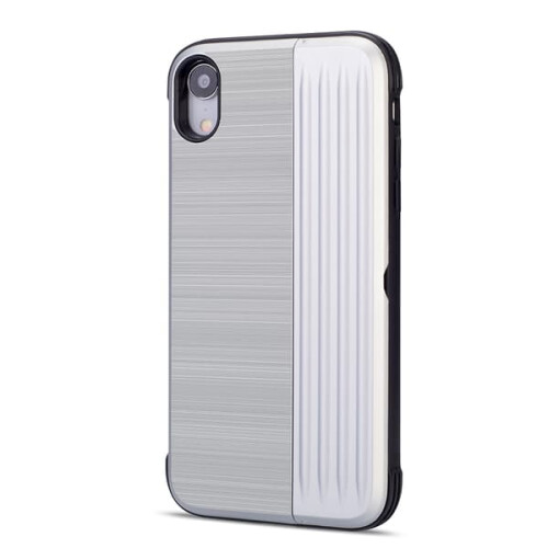 EXXO protective case for iPhone XS Max with card slot silver