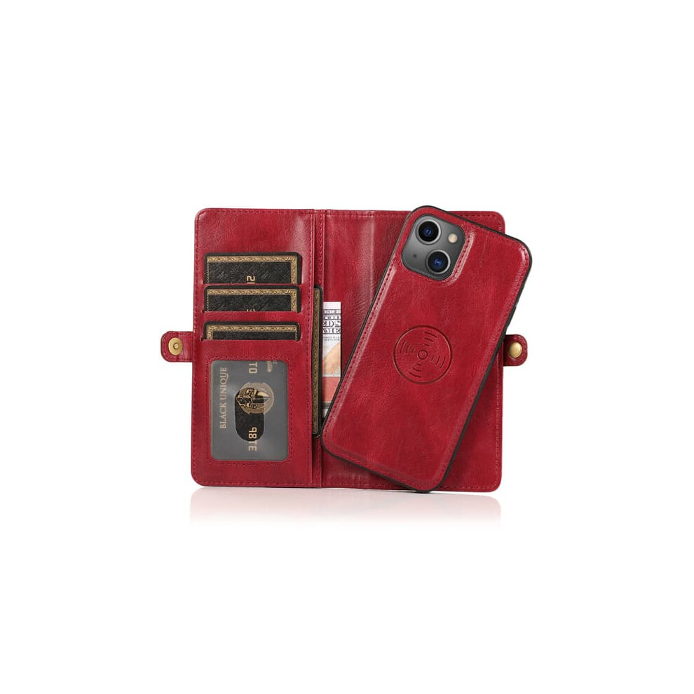 Iphone 15 Leather Wallet Case With Silicone Cover And Card 900223935519