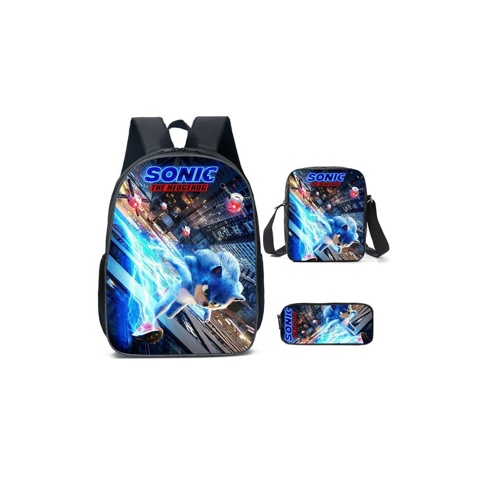 Sonic backpack set for elementary school students 3-piece