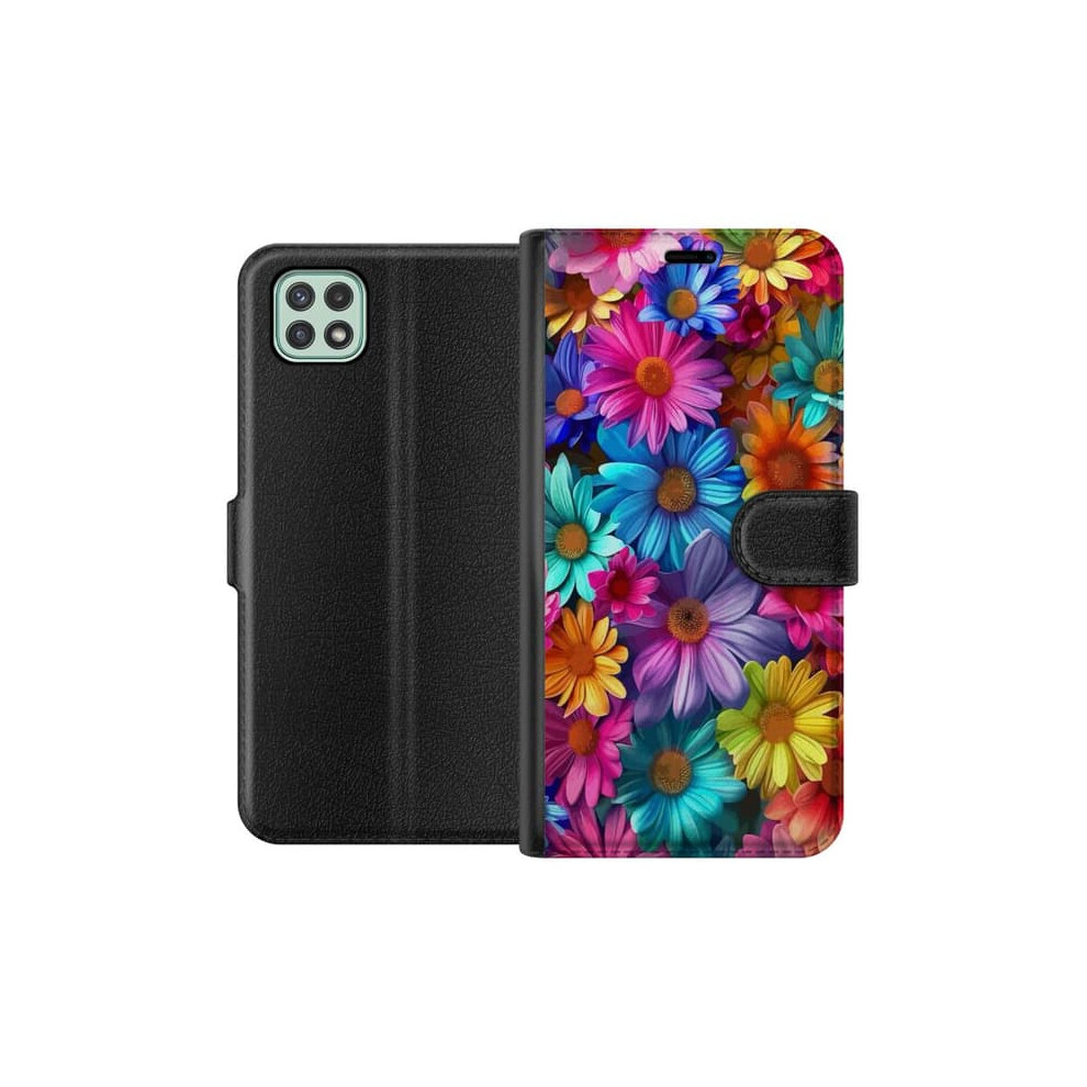 Samsung Galaxy A22 5G Wallet Case With Gerbera Floral Design 900223946164