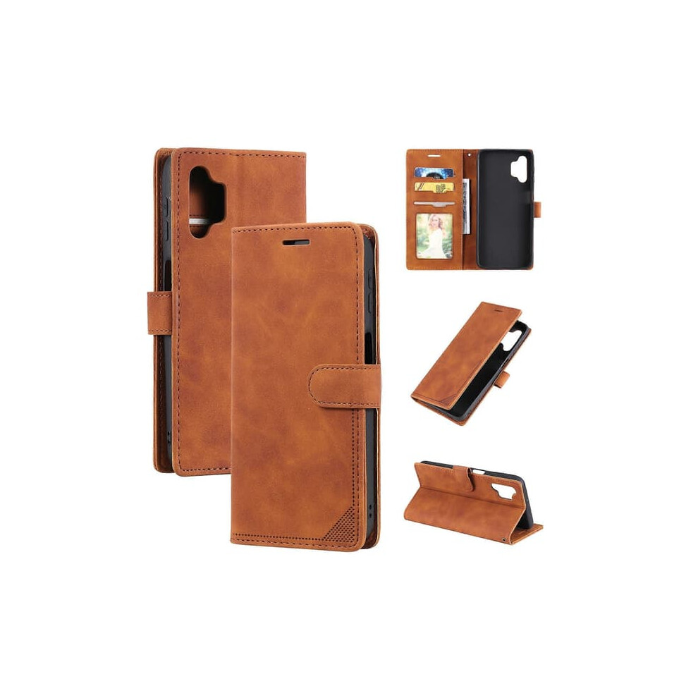 Samsung Galaxy A32 5G Leather Flip Case Brown 900223925114