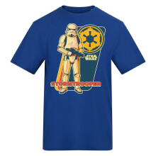(L, White/Black) Star Wars Unisex Adult Stormtrooper Print Regular T-Shirt
