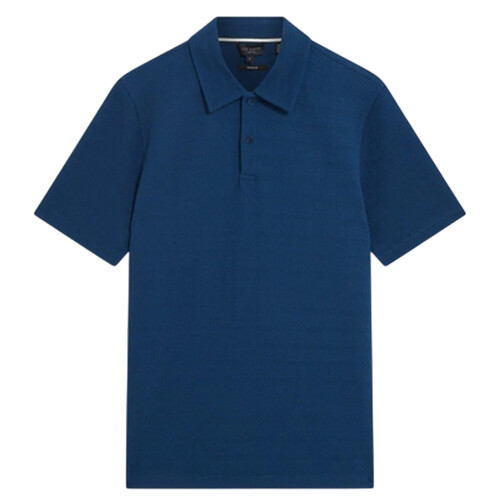 Ted Baker (S, Dark Blue) Ted Baker Mens Textured Collared Polo Shirt