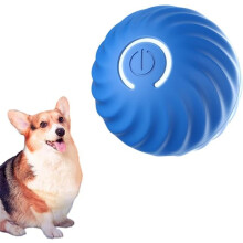 Interactive Dog Ball Blue USB Rechargeable Smart Rolling Toy