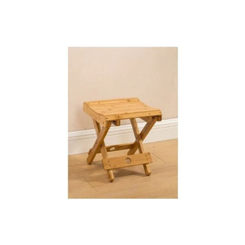 Bamboo Folding Stool Portable Bathroom Bench 31.5cm 1