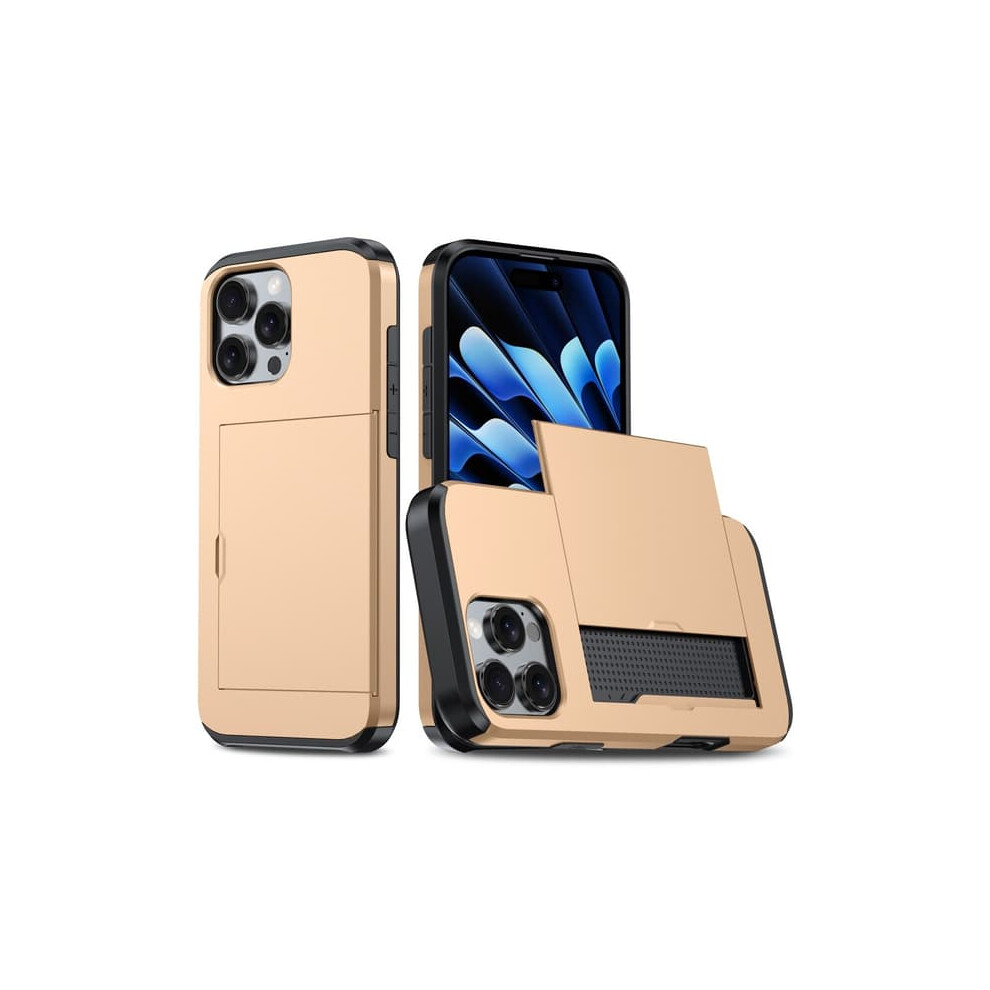 Iphone 16 Pro Case With Card Slot Hybrid Gold 900223937629