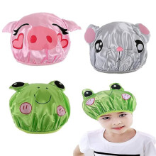 Shower Cap Waterproof Double Layer Cartoon 3-Pack
