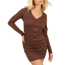 (10 UK, Taupe) Brave Soul Womens/Ladies Long-Sleeved Mini Dress