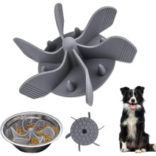 Slow Feeder Dog Bowl Insert Gray Silicone Anti-Choke
