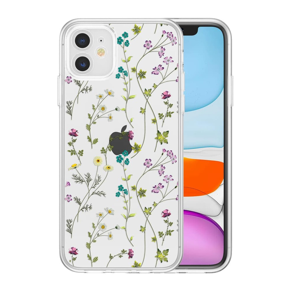 Transparent Floral Bumper Case For Iphone 11, 6.1 Inch 900223936394