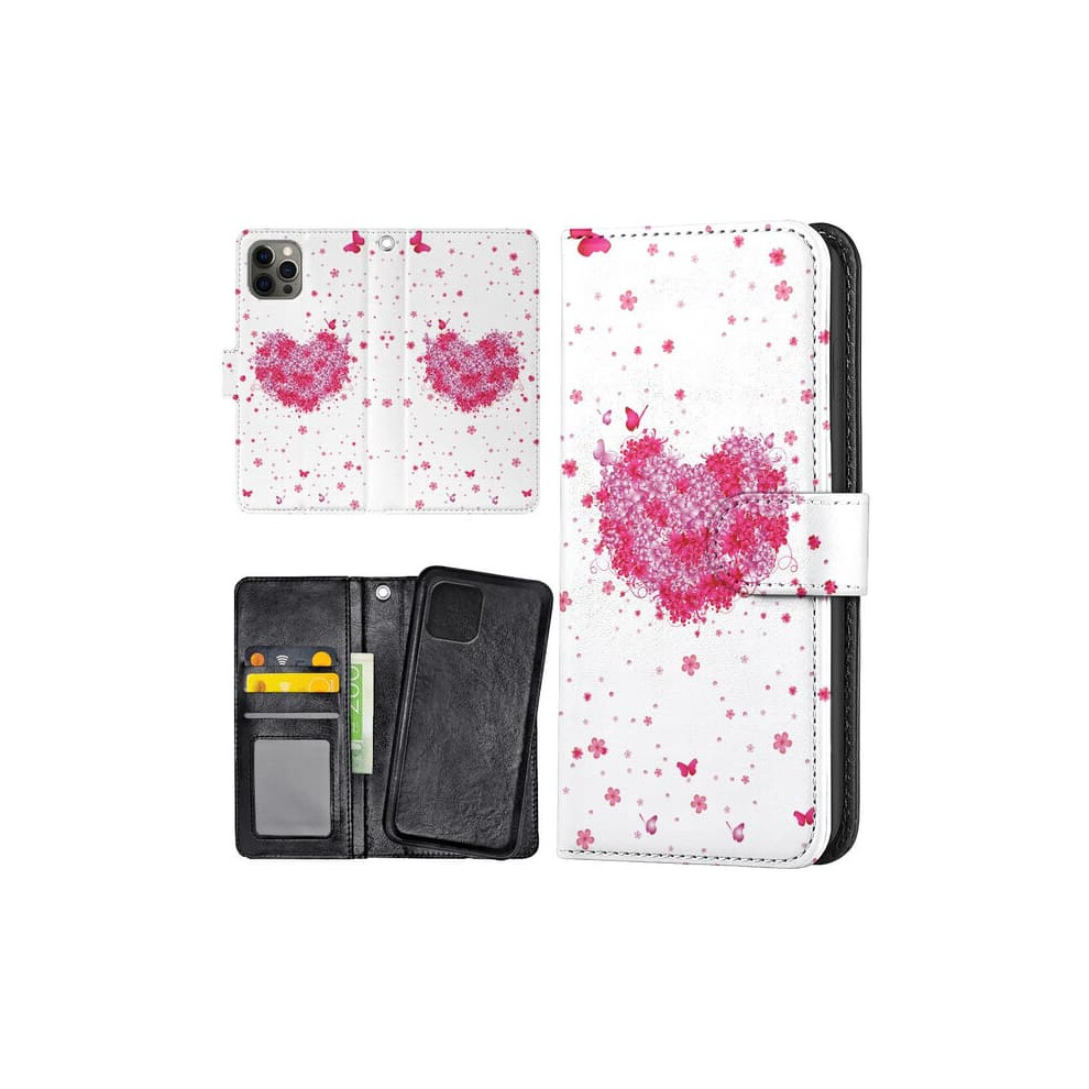 Iphone 11 Pro Wallet Case With Flower Heart Design 900223936523