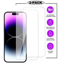 2-PHACÁISTE comhoiriúnach le iPhone16PLUS - Cosantóir Scáileáin Gloine Tempered 2.5D Trédhearcach