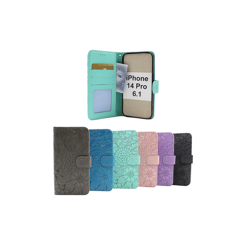 Flower Stand Case Wallet For Iphone 14 Pro 6.1 Inch Light 900223926456