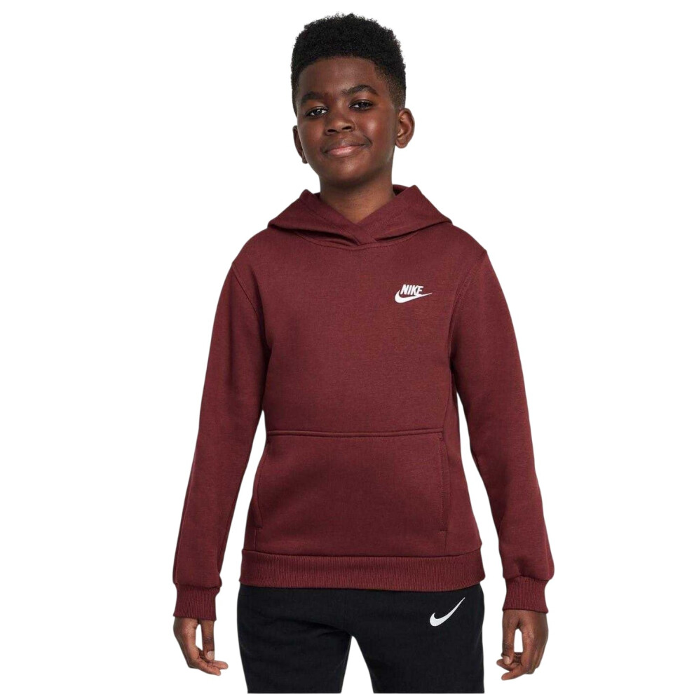 Nike (11-12 Years, Team Red) Boys Club Long-Sleeved Pullover Hoodie