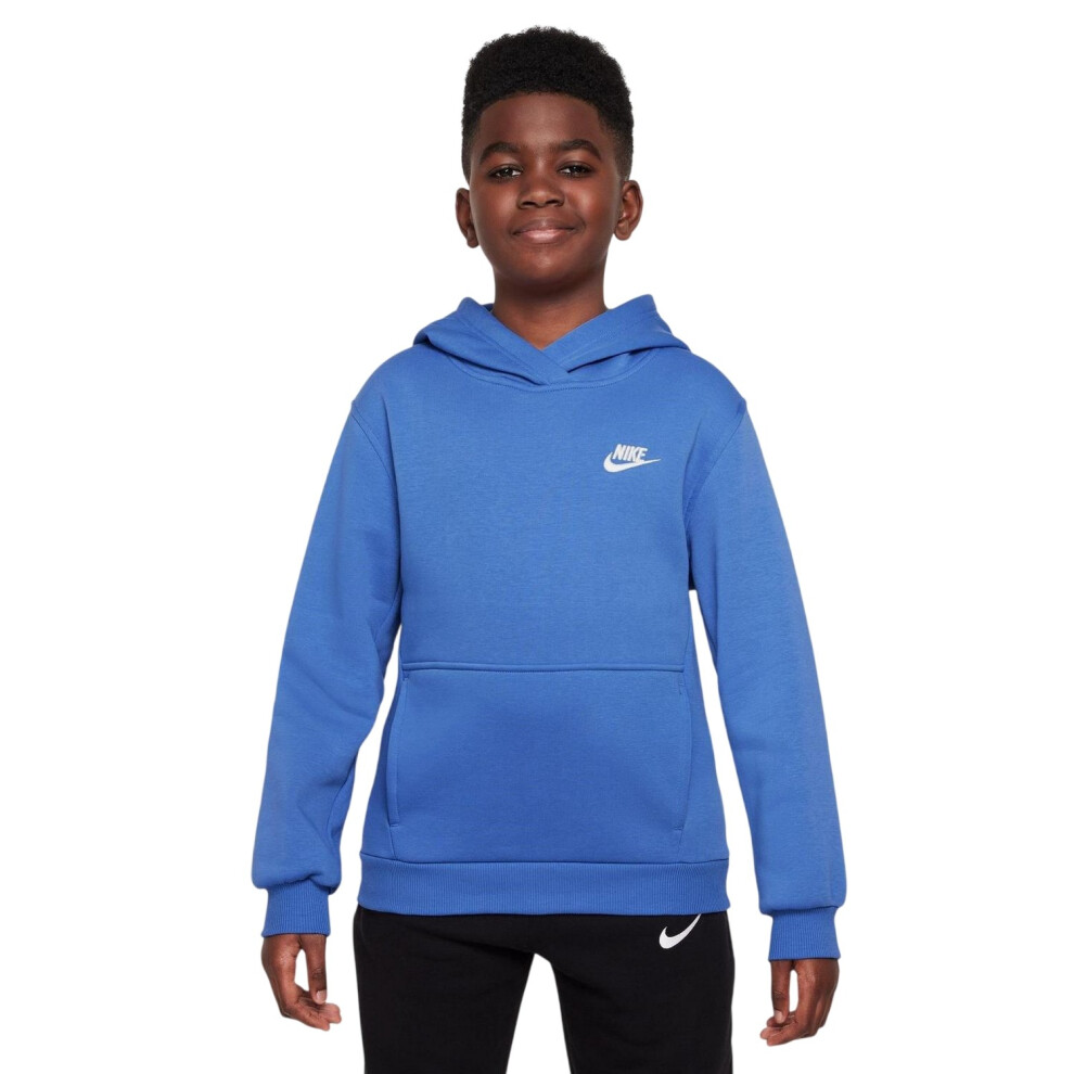 Nike (13 Years, Blue) Boys Club Long-Sleeved Pullover Hoodie