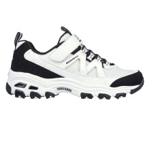 (12 UK Child, White/Black) Skechers Childrens/Kids DLites Chunky Flat Trainers