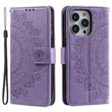 SKALO comhoiriúnach le Cás Sparán Mandala iPhone16Pro - Corcra Corcra