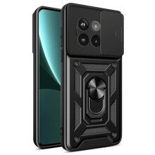SKALO compatível com OnePlus 13R Armor Metal Ring Camera Slider Cover - Preto