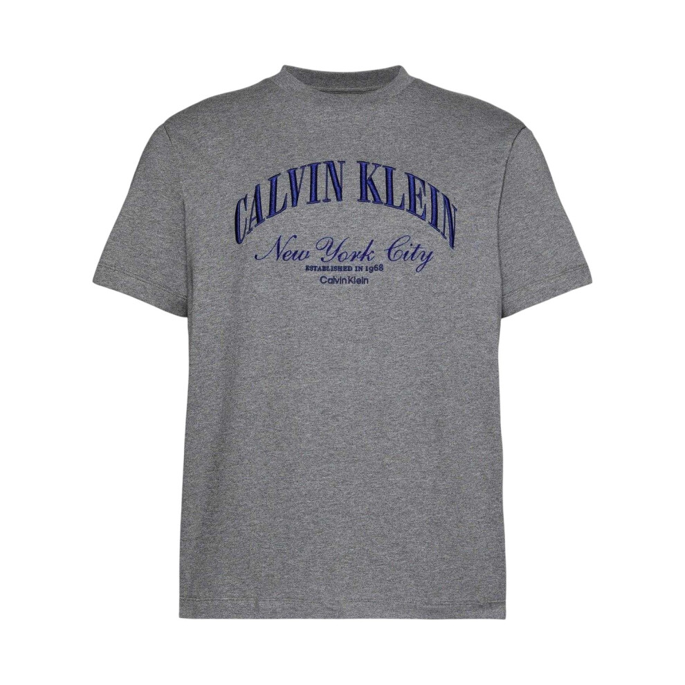 Calvin Klein (Xxl, Medium Heather Grey) Mens Logo T-Shirt