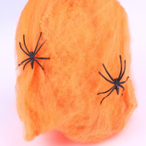 Halloween spiderweb decoration purple with 2 spiders 2