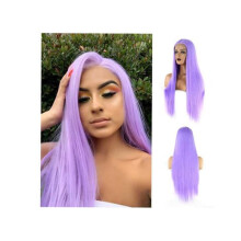 Purple straight cosplay wig for women, 24 inches