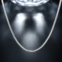 925 Sterling Silver Box Chain Necklace 16-24 inch