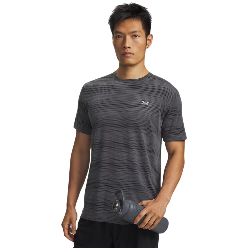 Under Armour (L, Castle Rock Grey) Mens Velociti Performance Gym T-Shirt