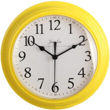 Silent Round Yellow Wall Clock Quartz Battery Operated 9