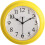 Silent Round Yellow Wall Clock Quartz Battery Operated 9 1