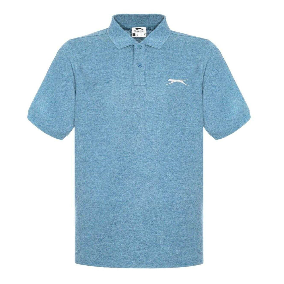 Slazenger (Xs, Denim Blue Marl) Mens Embroidered Logo Polo Shirt