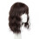 Curly Wavy Hairpiece with Bangs Dark Chestnut Brown 1