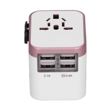 International Power Adapter with 4 USB Ports 100–240V