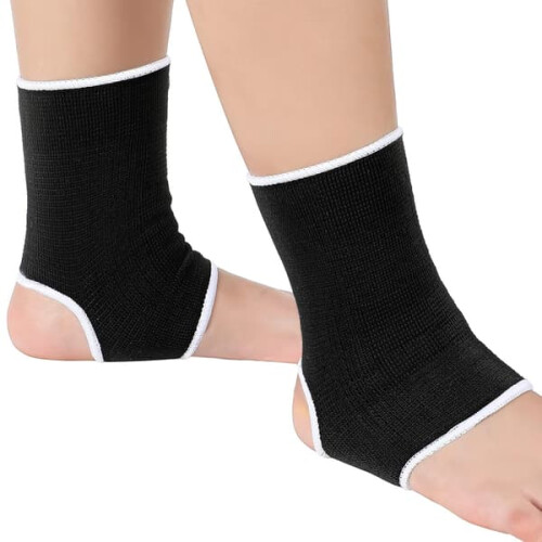 Kids Ankle Support Compression Socks Black 2 Pairs 5-10