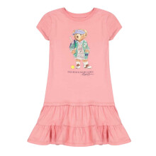 (7 Years, Peony) Ralph Lauren Girls Ruffle Hem T-Shirt Dress