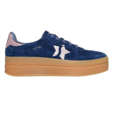 (5 UK, Navy/Pink) Skechers Womens/Ladies Suede Platform Trainers