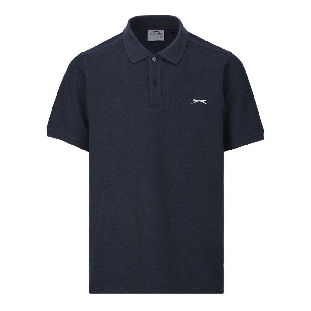 Slazenger (L, Navy) Mens Embroidered Logo Polo Shirt