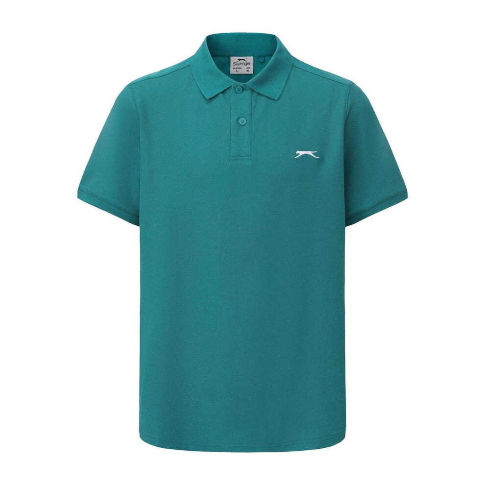 Slazenger (M, Teal) Mens Embroidered Logo Polo Shirt