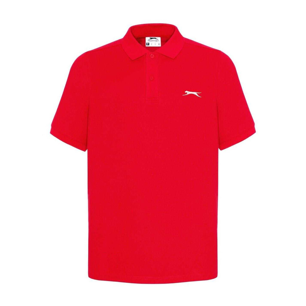 Slazenger (M, Red) Mens Embroidered Logo Polo Shirt