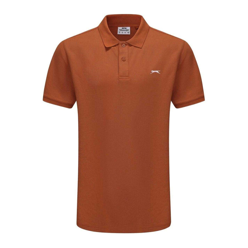 Slazenger (S, Terracotta) Mens Embroidered Logo Polo Shirt