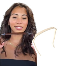 Invisible Hairband for Curly Hair Beige Square